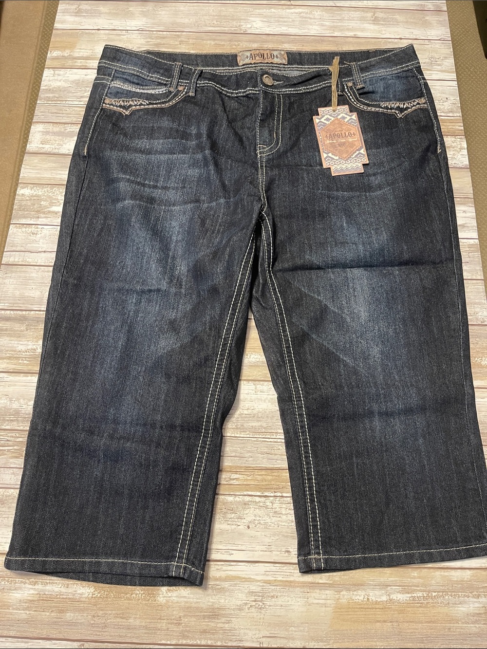 Apollo Dark Indigo Cropped Capri Women's Jeans